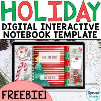 Preview of Holiday | Christmas Freebie Interactive Notebook Template | Google Slides™