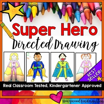Preview of Superhero Directed Drawing Art Project Craft & Writing for Mothers Day gift