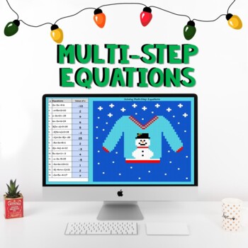 Preview of Holiday | Christmas Math Activity  Solving Multi-Step Equations