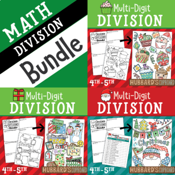Preview of Holiday Christmas Math- Long DIVISION / Activity - Craft - Worksheet - Center