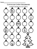 Holiday, Christmas Ornaments Lowercase and Uppercase Lette