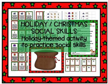 Preview of Holiday / Christmas Social Skills, Pragmatics, Manners game Speech therapy