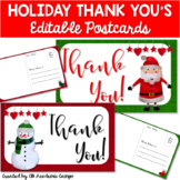 Holiday / Christmas Thank You Postcards | EDITABLE