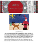 Holiday Christmas Torn-paper Artwork Santa Reindeer