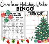 Holiday Christmas & Winter Bingo | Color, Cut & Glue