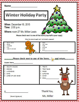 Preview of Holiday Christmas Winter Party Letter