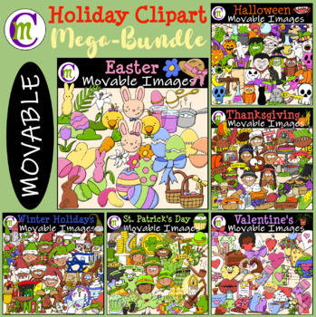 Preview of Holiday Clipart BUNDLE || MOVABLE IMAGES CLIPART