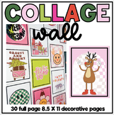 Holiday Collage Wall Posters // Pink Christmas Collage Wal