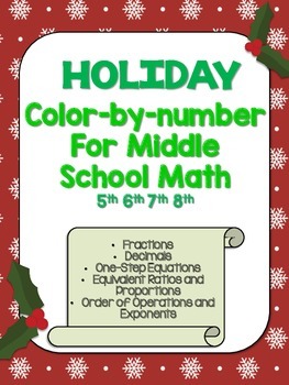 Preview of Holiday Color By Number- Math