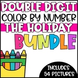 Holiday Color by Number Pictures Double Digit Addition & S