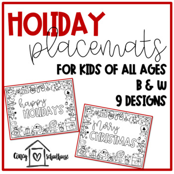 Preview of Holiday Coloring Placemats