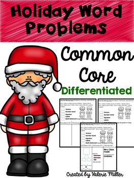 Preview of Holiday Common Core Word Problems -First Grade