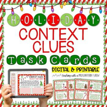 Preview of Holiday Context Clues Task Cards