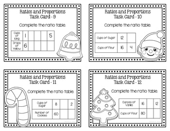 Ratio and Proportion Task Cards Holiday Cookie by Amy Alvis | TpT