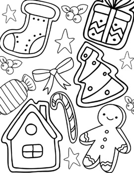 Preview of Holiday Cookies Coloring Sheet