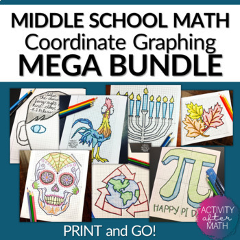Preview of Holiday Coordinate Graphing Pictures BUNDLE