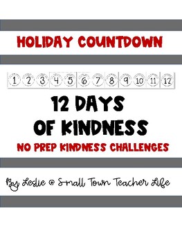 Preview of Holiday Countdown- Twelve Days of Kindness Challenge