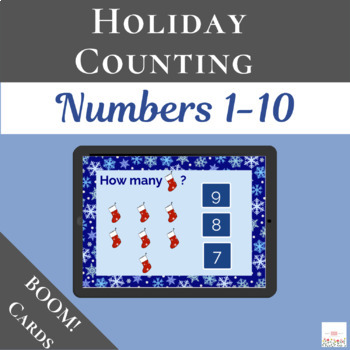 Preview of Holiday Counting 1-10 with Boom Cards™ | Digital