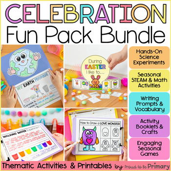 Preview of Holiday Crafts, Activities, Games, Literacy & Math Bundle - Mothers Fathers Day