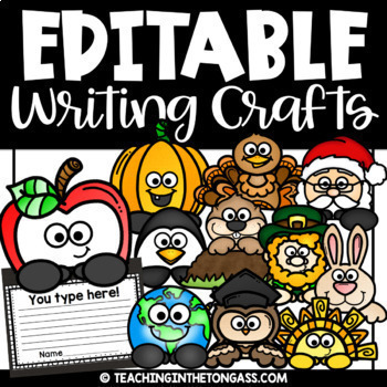 Preview of Writing Craft Editable Writing Paper for Spring Summer Fall Winter