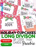 Holiday Cupcakes Long Division QR Code Task Cards