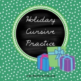 Holiday Cursive Handwriting Practice Worksheets (freebie)