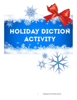 Preview of Holiday Diction Activity