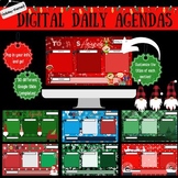 Holiday Digital Google Slide Daily Agendas | Stripes | Pla