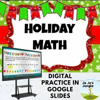 Preview of Holiday Digital Math Practice in Google slides™