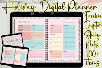 Preview of Holiday Digital Planner with Hyperlinks each pages for easy access to organize