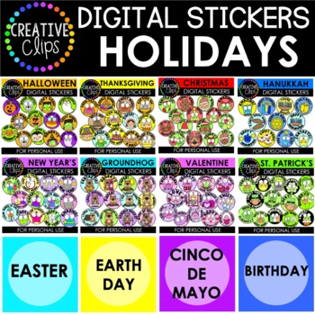 Preview of Holiday Digital Stickers Mega Bundle {For Personal Use}