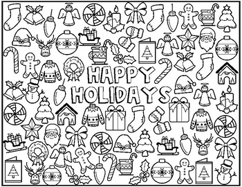 Holiday&Inspiration Coloring Page Set Graphic by VividDoodle