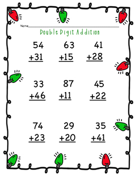 Holiday Double Digit Addition by Exploring in Second Grade | TpT