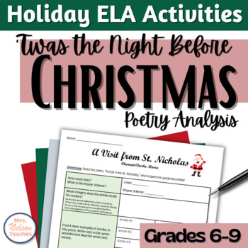 Preview of Holiday ELA Activity - Twas the Night Before Christmas