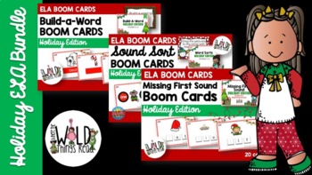 Preview of Holiday Phonics Boom Cards Bundle