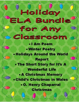 Preview of Holiday ELA Bundle 6-8 Poetry, Report, Short Story Guides 140 Pgs of Resources