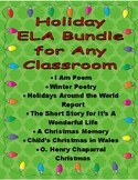 Holiday ELA Bundle 6-8 Poetry, Report, Short Story Guides