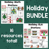 Holiday ELA and Math Activities BUNDLE - Christmas Stations
