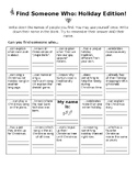 Holiday Edition - Bingo! or "Find Someone Who" icebreaker