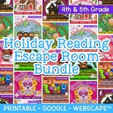 Holiday Escape Room Bundle 4th 5th Grade Reading Activity 