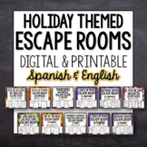 Holiday Escape Room Games in English & Spanish Bundle