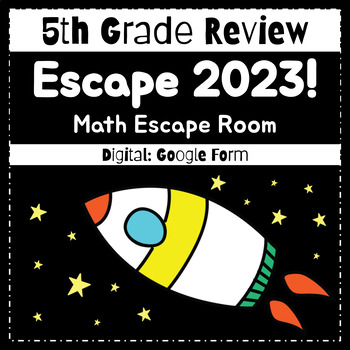 Preview of Holiday Escape Room Math * New Year 2024: 5th Grade Math Review (No Prep)