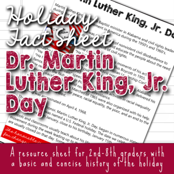 Preview of Dr. Martin Luther King, Jr. Day History for Kids