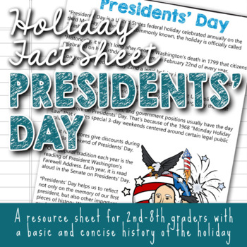 Preview of Holiday Fact Sheet - Presidents' Day