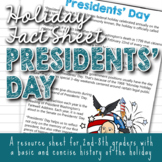 Holiday Fact Sheet - Presidents' Day