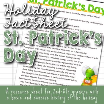 Preview of Holiday Fact Sheet - St. Patrick's Day
