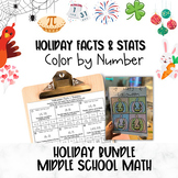 Holiday Color by Number Math Worksheet Bundle Holiday Fact
