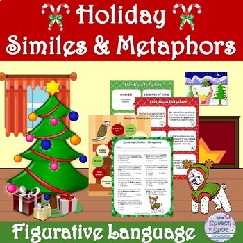 Preview of Holiday Figurative Language Activities: Similes & Metaphors