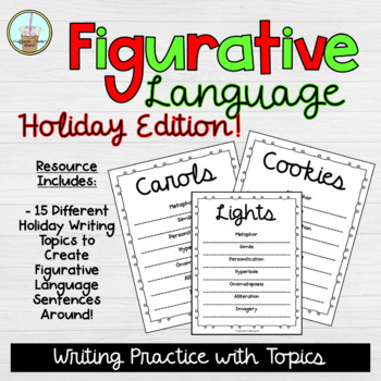 Preview of Holiday Figurative Language Writing | Writing Topics | Distance Learning |