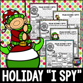Preview of Holiday Film I Spy - Home Alone, Elf, Christmas Activity Packet